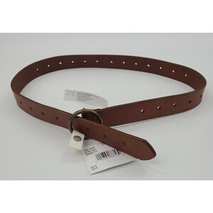 American Eagle Waist Belt Genuine Cow Leather Brown SZ S NWT Gold Circular Hoop